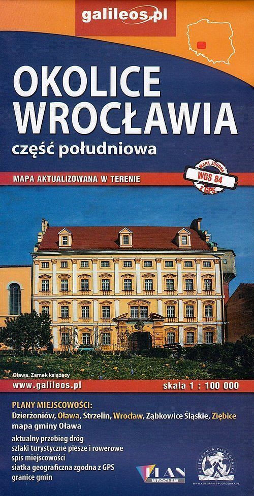 Okolice Wrocławia. Część południowa. Mapa w skali 1:100 000