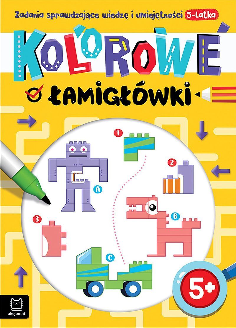 Kolorowe łamigłówki. Zadania sprawdzające wiedzę i umiejętności 5-latka