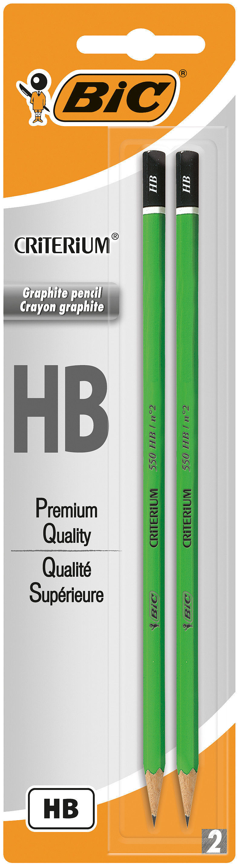 Ołówek bez gumki  bic criterium 550 hb 2 szt. Blister