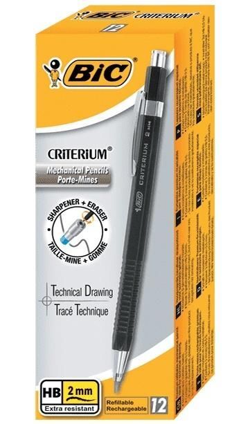 Paczka Ołówek mechaniczny BIC Criterium Black 2mm HB 12szt.