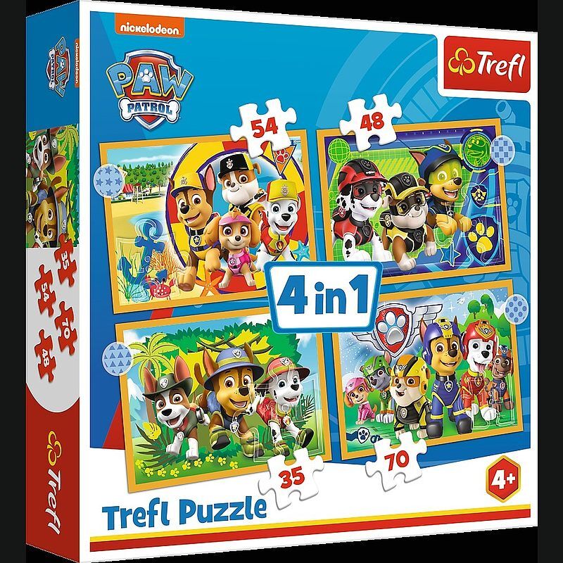 Puzzle 4w1 Wakacyjny Psi Patrol