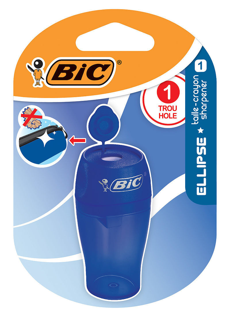 Temperówka 1 otwór bic sharpener ellipse blister 1 szt. Mix