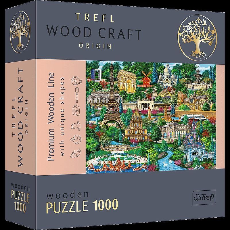 Puzzle 1000 drewniane francja znane miejsca 20150