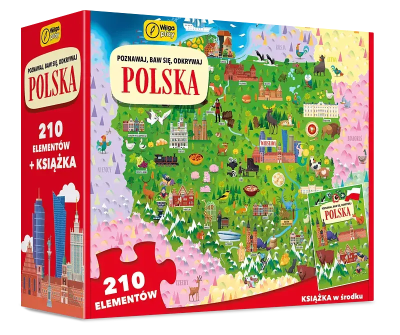 Poznawaj, baw się, odkrywaj. Polska. Puzzle 210 elem. + książka