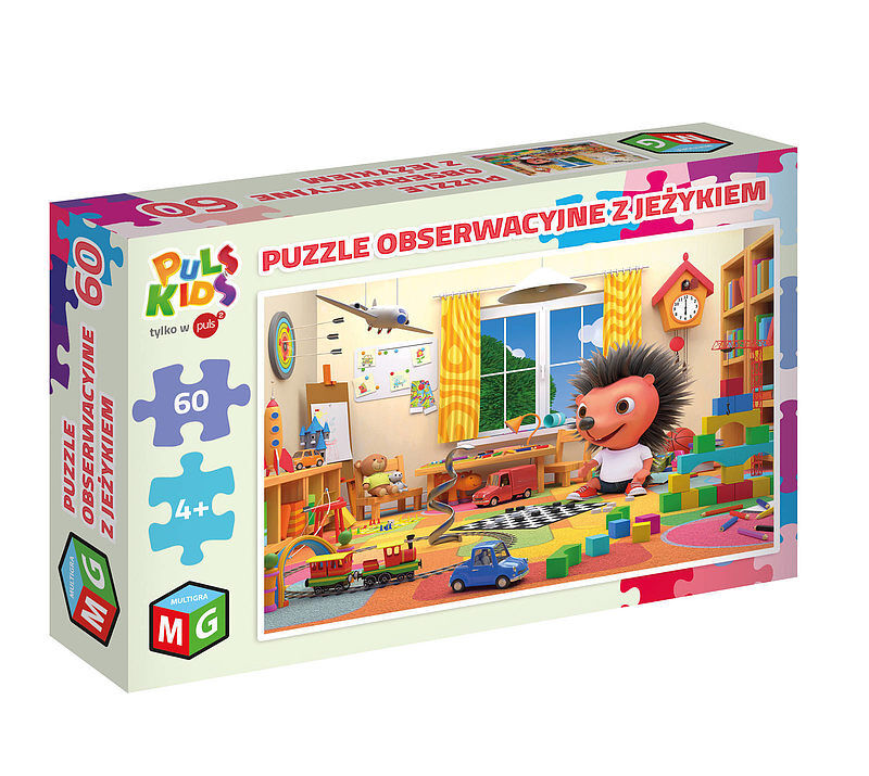 Puzzle 60 obserwacyjne z jeżykiem
