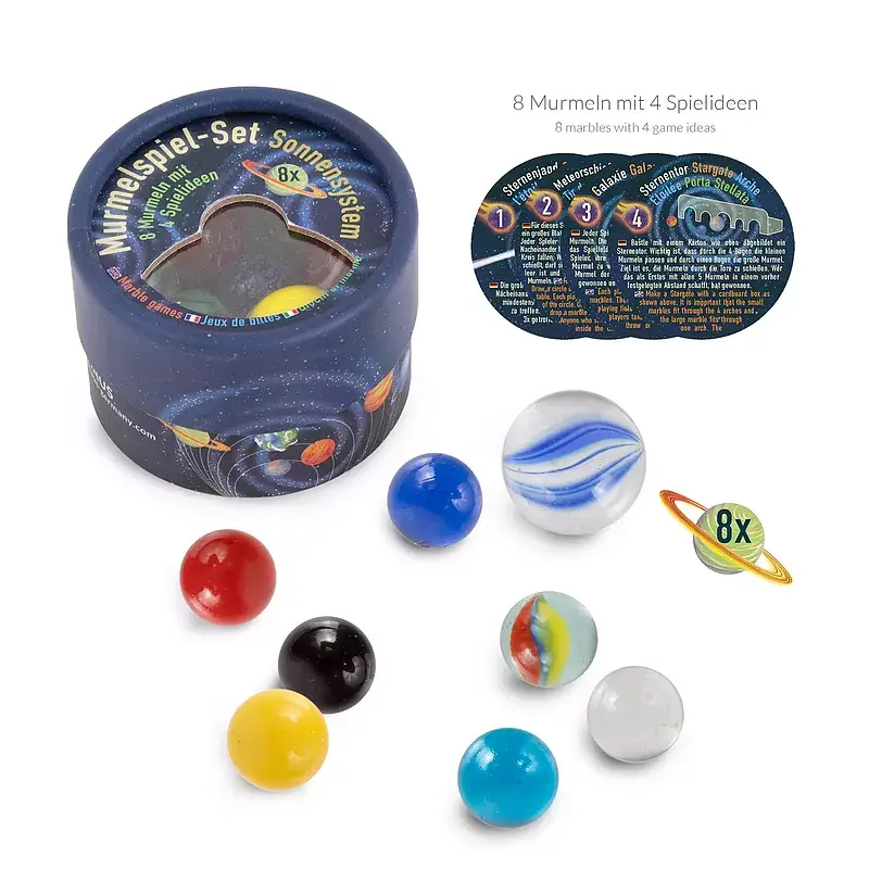Zestaw kulek szklanych space adventure 8 szt