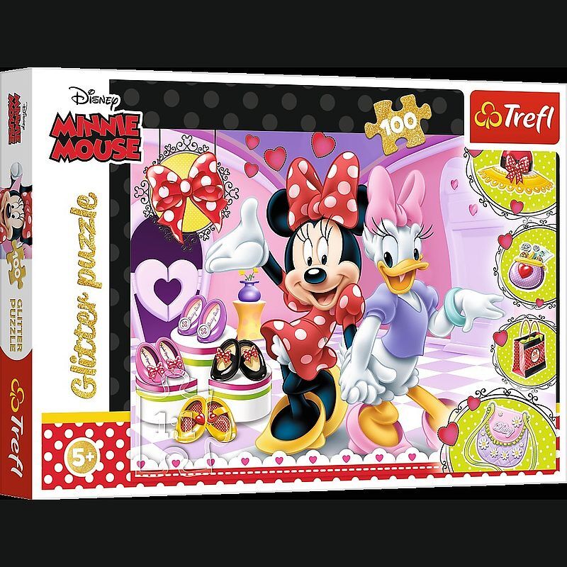 Puzzle 100 brokatowe  minnie i błyskotki 14820