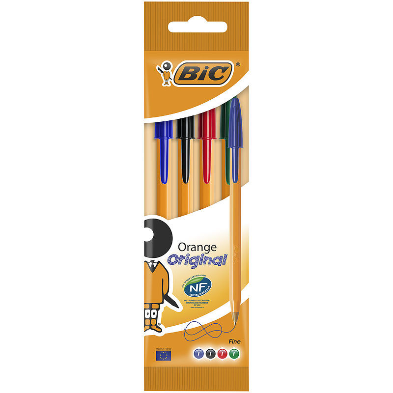 Długopis bic orange original fine mix ast pouch 4szt