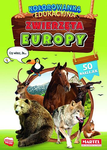 Zwierzęta europy. Kolorowanka z naklejkami