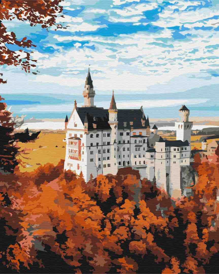 Malowanie po numerach Widok Neuschwanstein