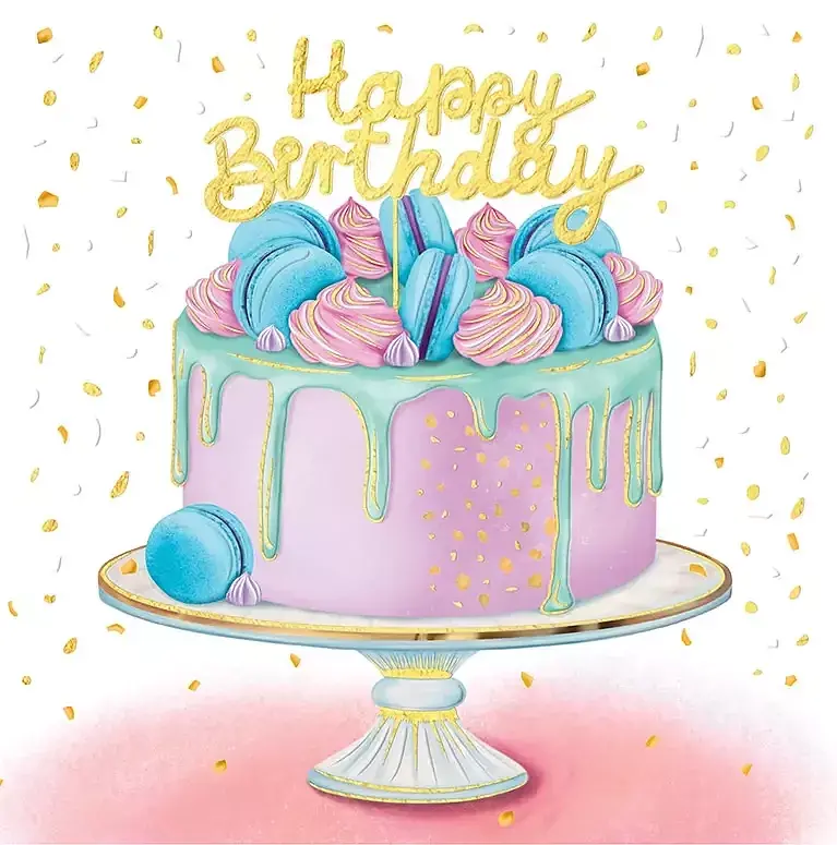 Karnet kw tort happy birthday