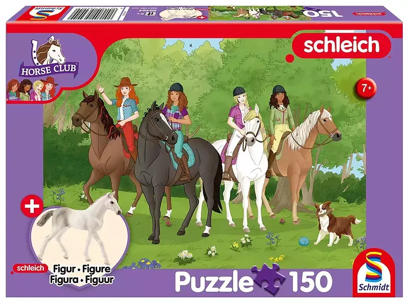 Puzzle 150 schleich klub jeździecki + figurka 112299