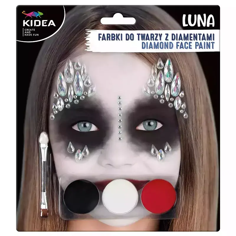 Farbki do twarzy zestaw luna z diamentami kidea