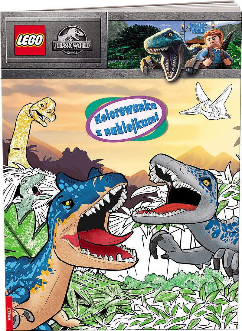 Lego jurassic world kolorowanka z naklejkami na-6204