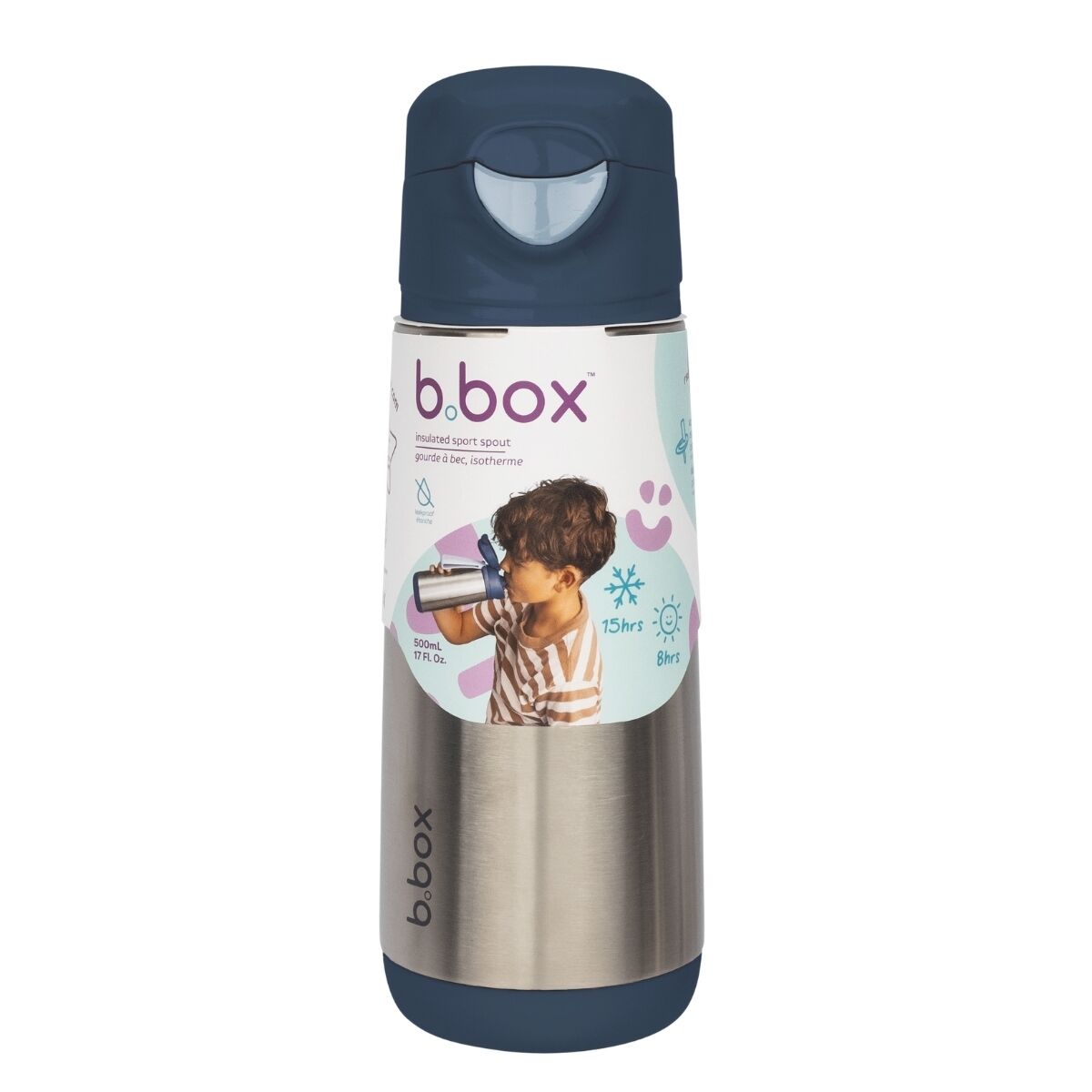 Butelka 500ml termiczna z ustnikiem sportowym Midnight