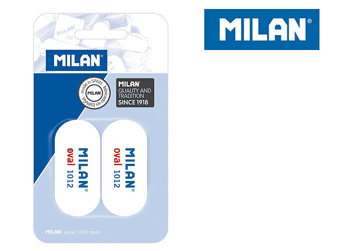 Gumki syntetyczne milan owalne 2 sztuki 1012 na blistrze
