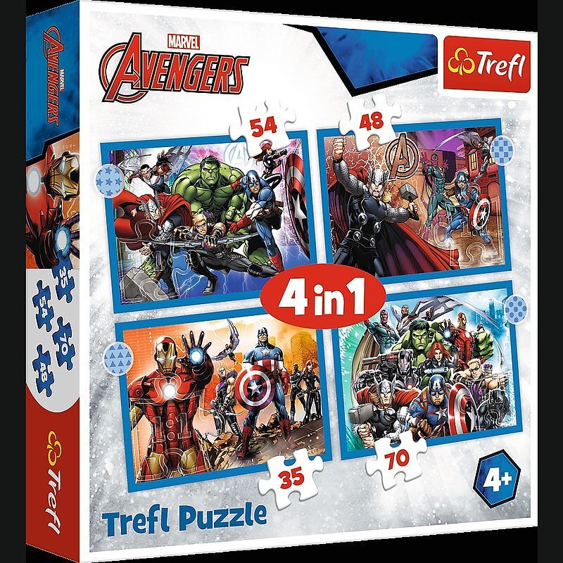 Puzzle 4w1 Odważni Avengersi