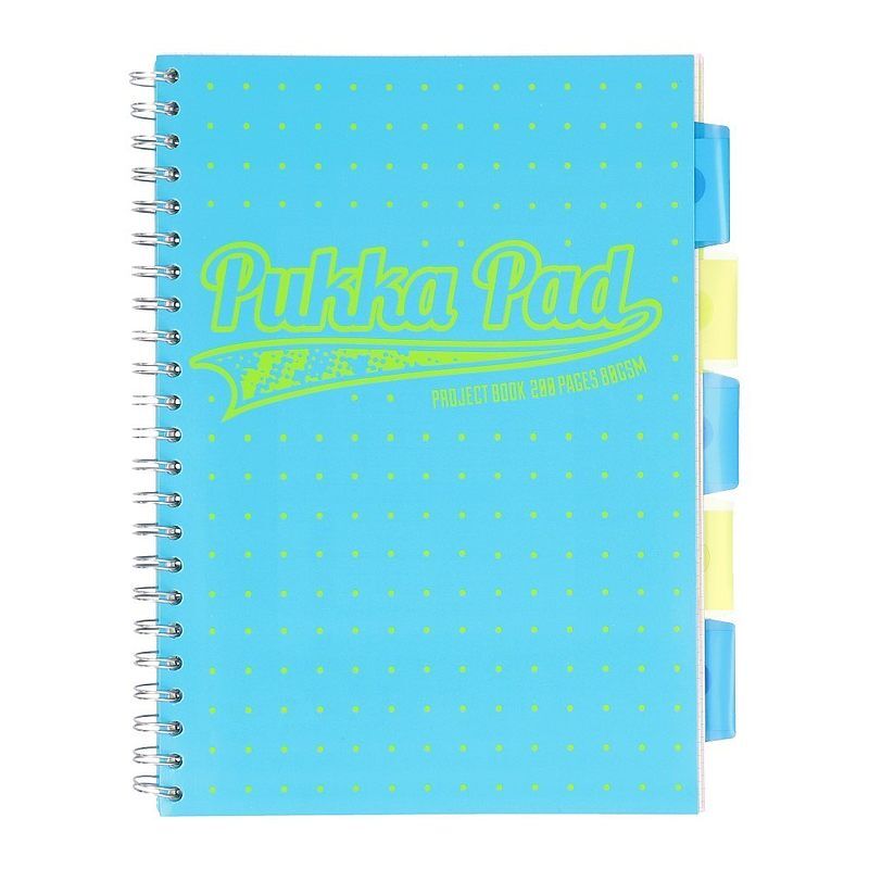 Kołozeszyt pukka pad a4 project book neon dots niebieski