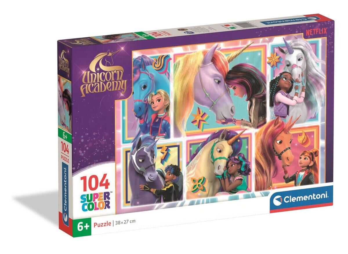 Puzzle 104 Super kolor Unicorn Academy 25094