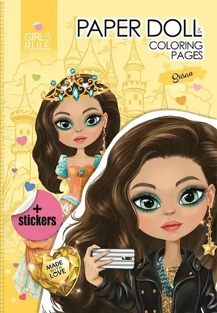 Papierowa lalka do wycinania z naklejkami susan