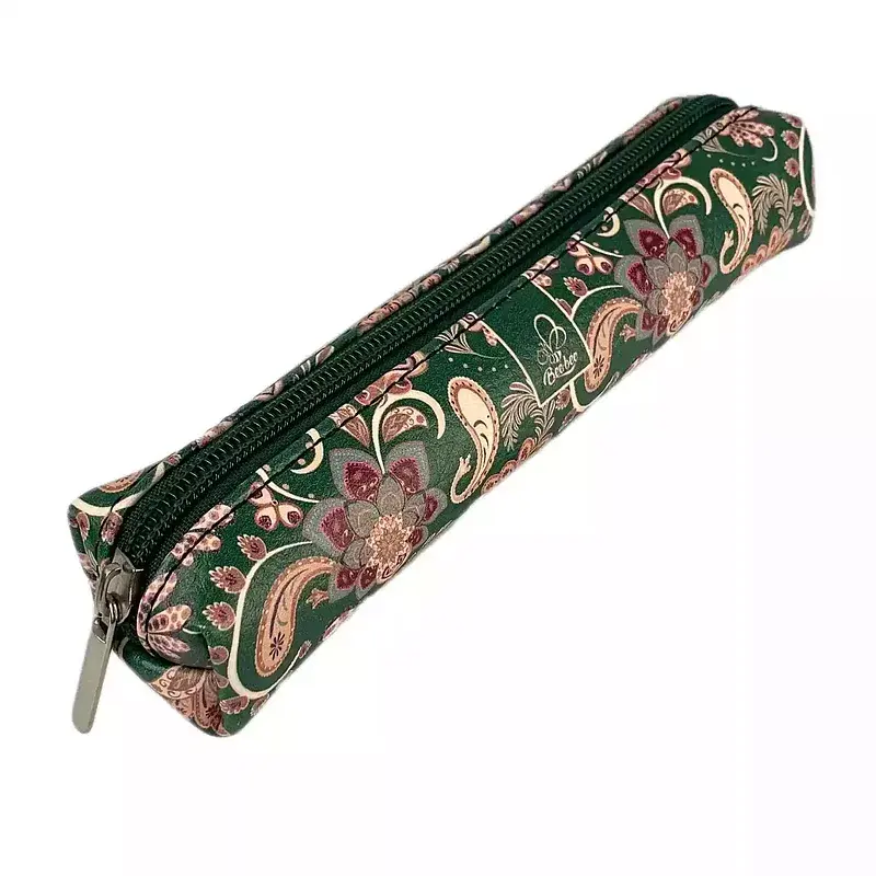 Piórnik mini etui prostokąt paisley kwiaty green bb210055