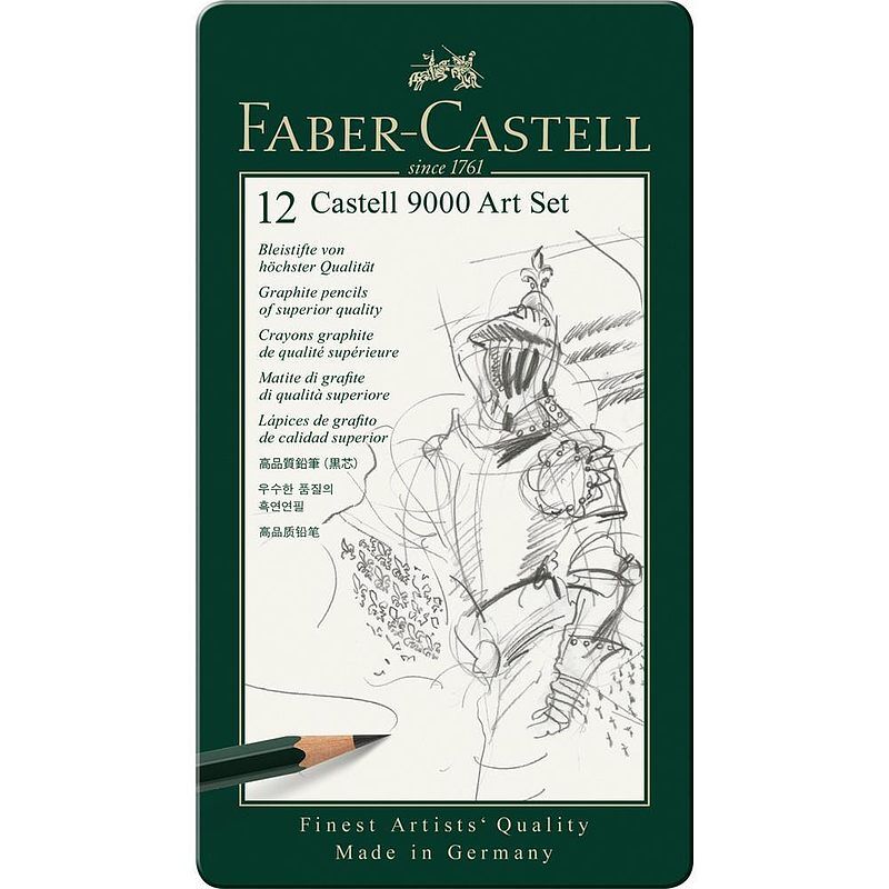 Ołówek faber-castell 9000 art 12 sztuk opakowanie metalowe