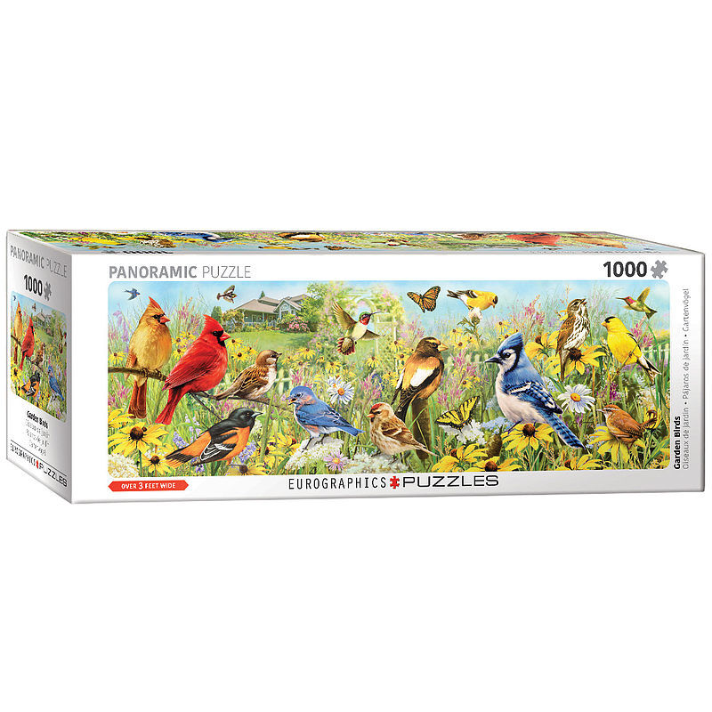 Puzzle 1000 panoramiczne ptaki ogrodowe 6010-5338