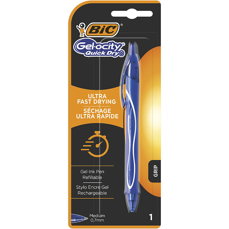 Długopis żelowy bic gel-ocity quick dry niebieski blister 1szt