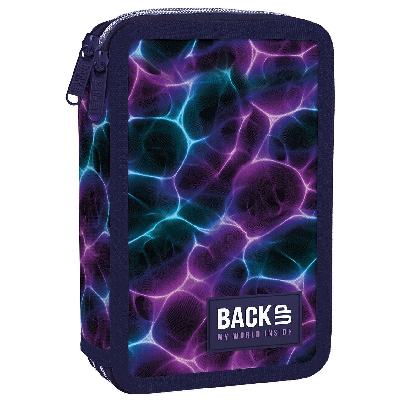 Piórnik 2-komorowy Backup Fale Neonowe PB8DW22