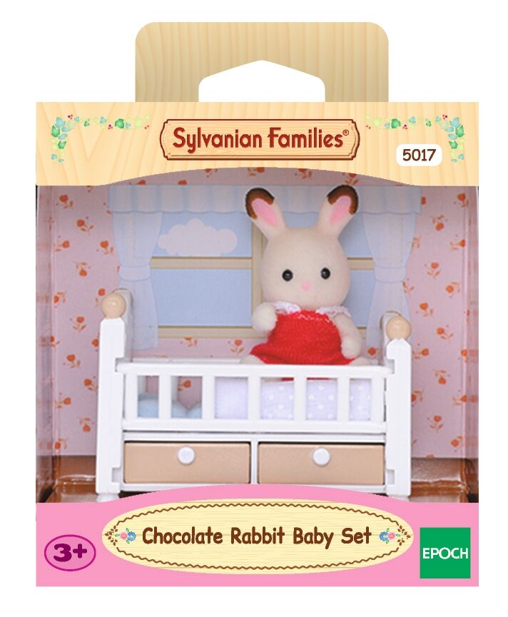 Sylvanian Families Dziecko królików z czekoladowymi uszami z łóżeczkiem 5017