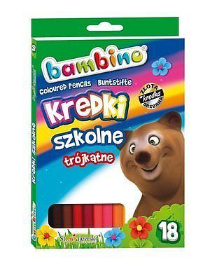 Kredki szkolne trójkątne Bambino 18 kolorów
