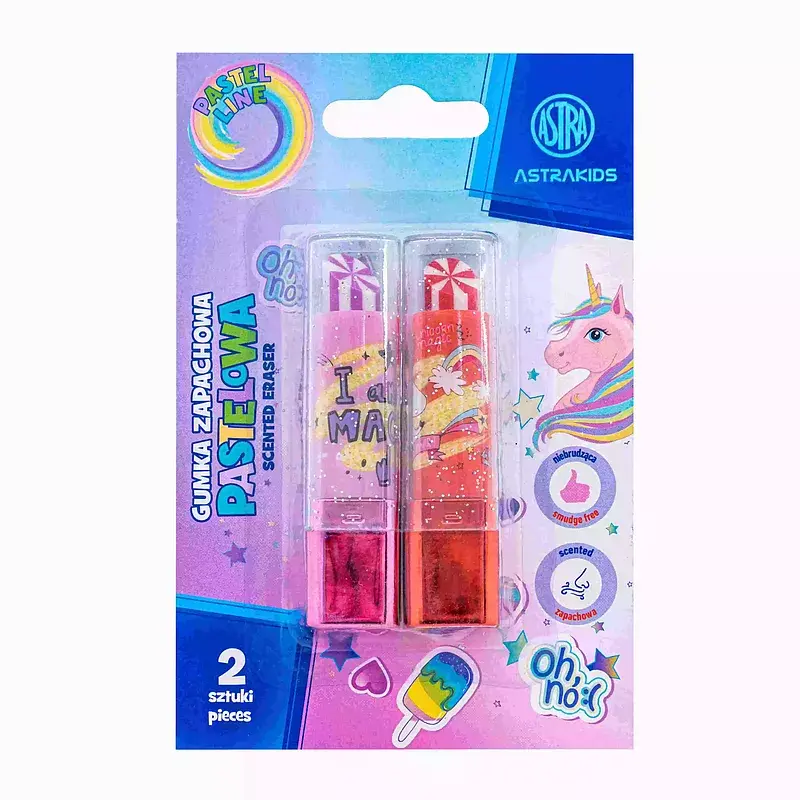 Zapachowa gumka astrakids unicorn szminka 2 szt. Mix