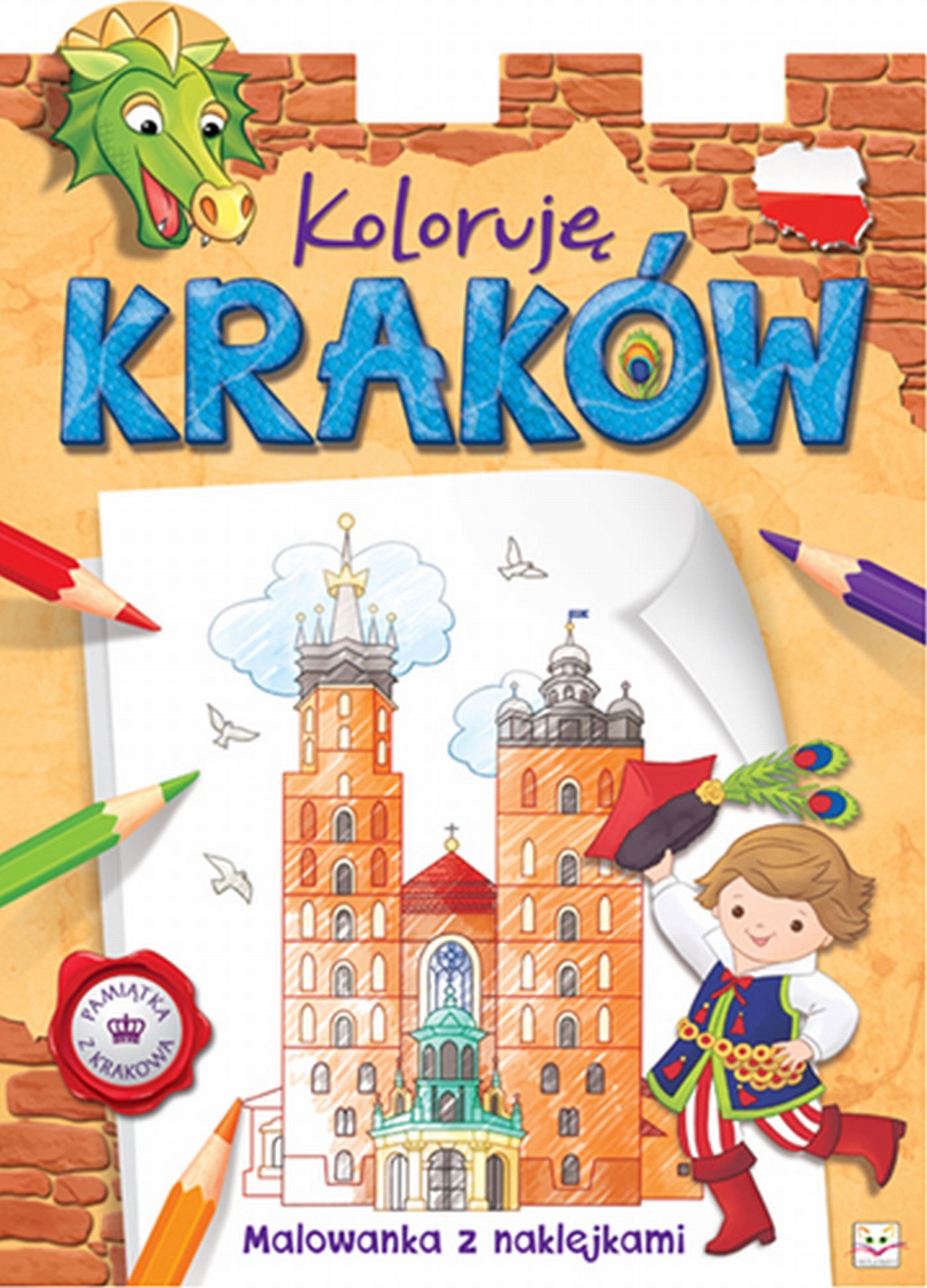 Koloruję Kraków. Malowanka z naklejkami