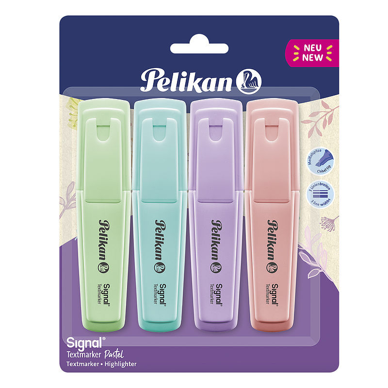 Zakreślacz signal pelikan pastel 4 kolory