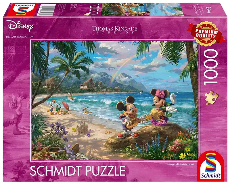 Puzzle 1000 pq t. Kinkade myszka miki & minnie na hawajach disney 112332