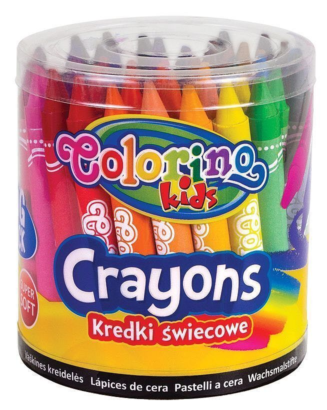 Kredki świecowe jumbo colorino kids  wiaderko 48 sztuk 24 kolorów