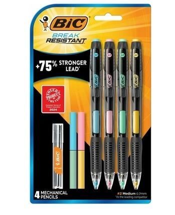 Ołówek automatyczny BIC Break Resistant 0.7mm +wkłady+gumka blister