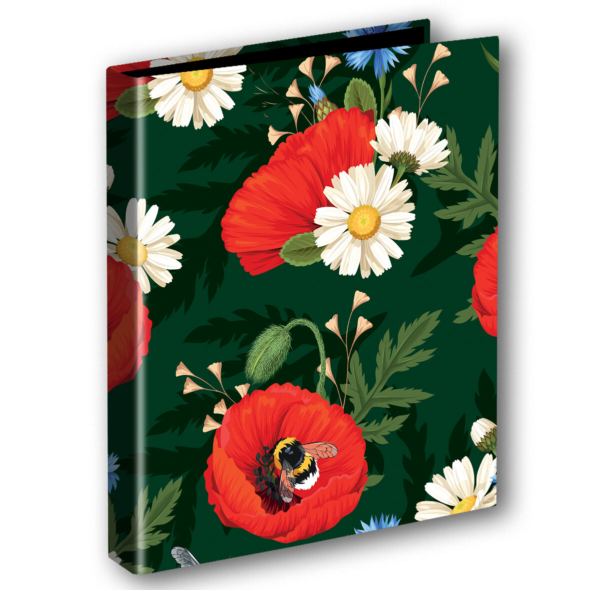 SEGREGATOR A4/2 T 0127 KWIATY POLSKIE MAKI W ZIELENI FOLIA MAT NIERYSUJĄCA