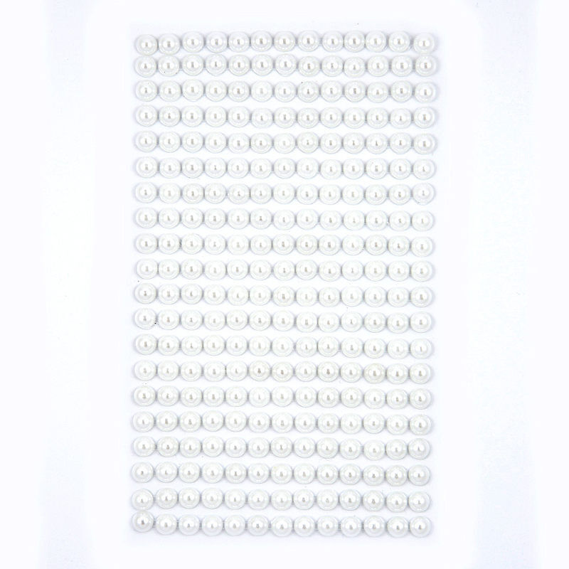 Perełki samoprzylepne off white 6mm 260 szt