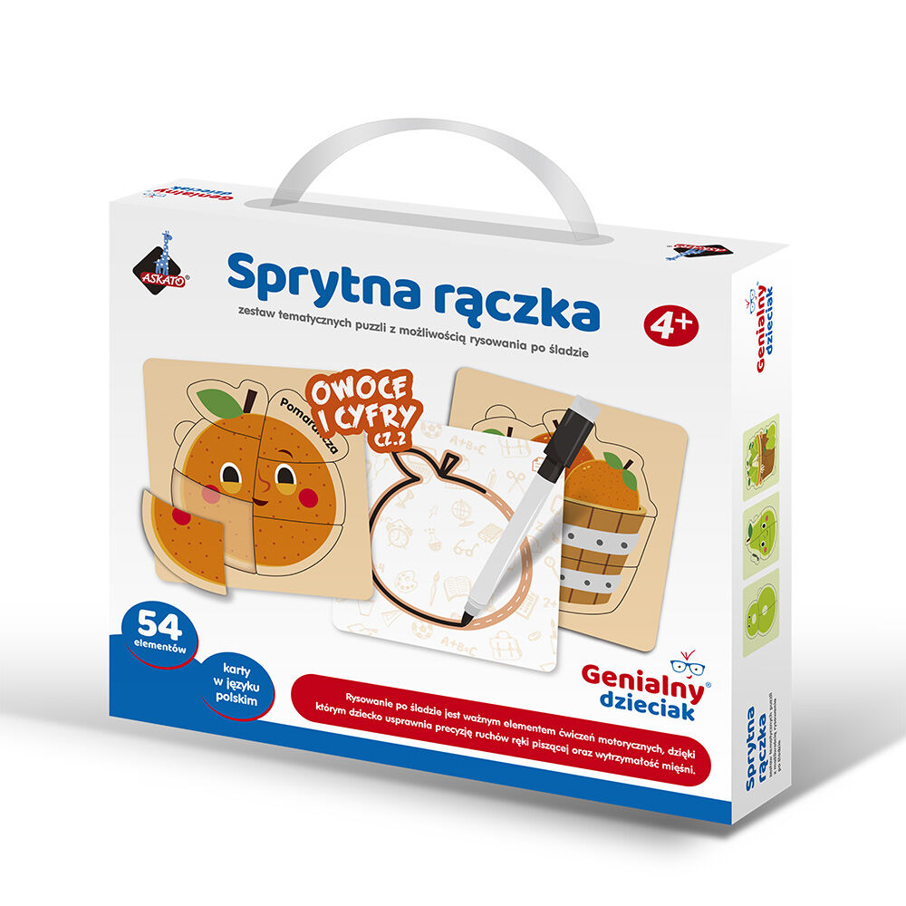 Sprytna rączka Owoce i Cyfry z pisakiem 54 elementy