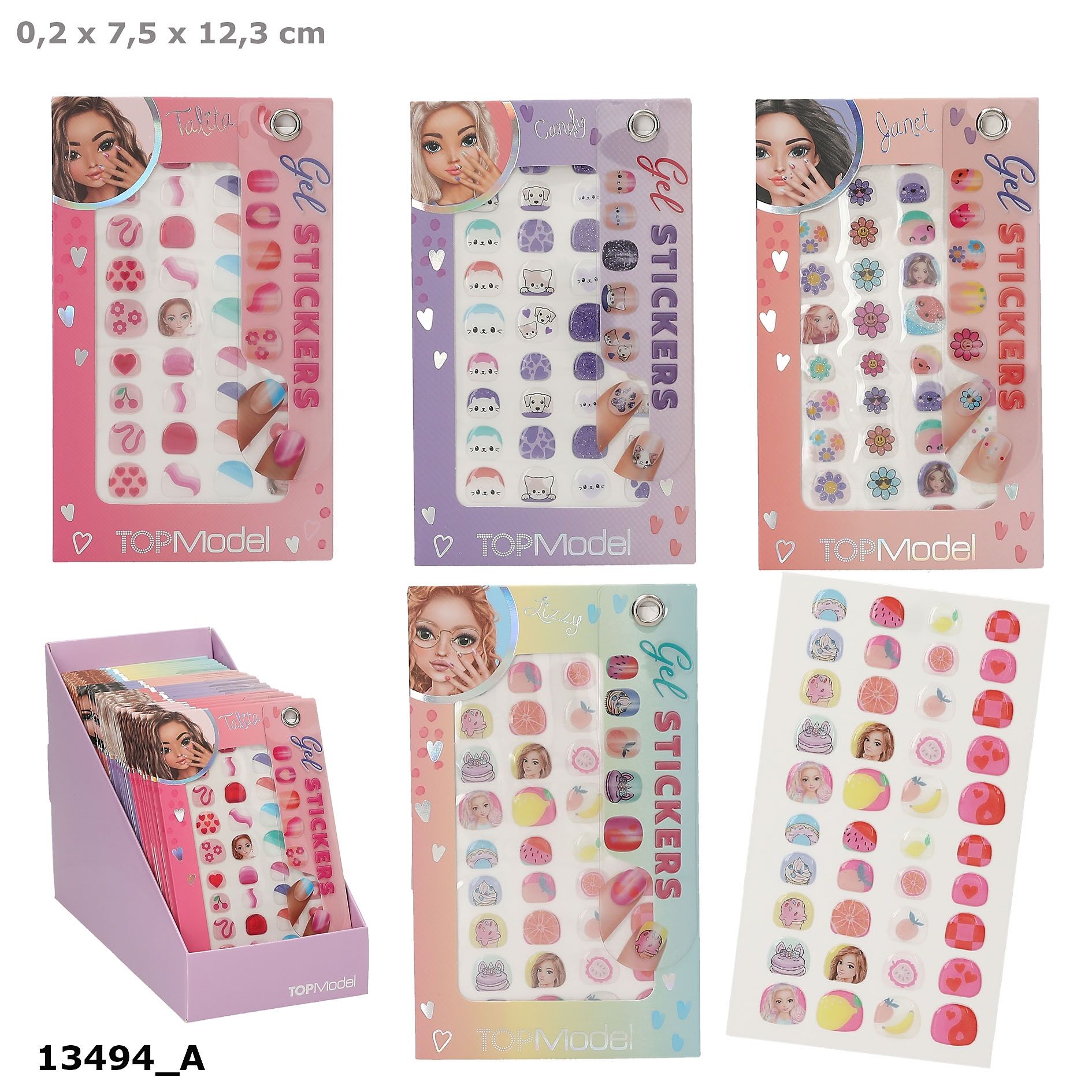 Naklejki żelowe na paznokcie Top Model BEAUTY&ME 1szt.mix 13494A