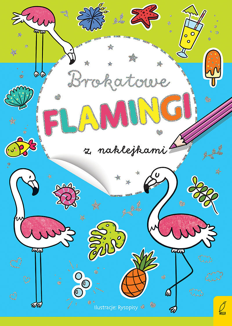 Brokatowe flamingi z naklejkami