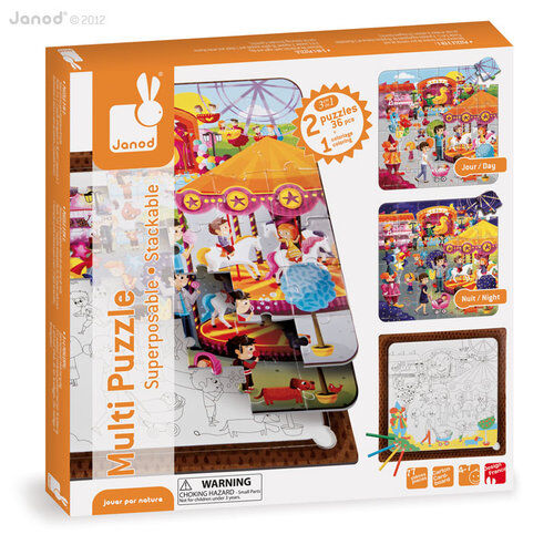 Puzzle z kolorowanką Wesołe miasteczko