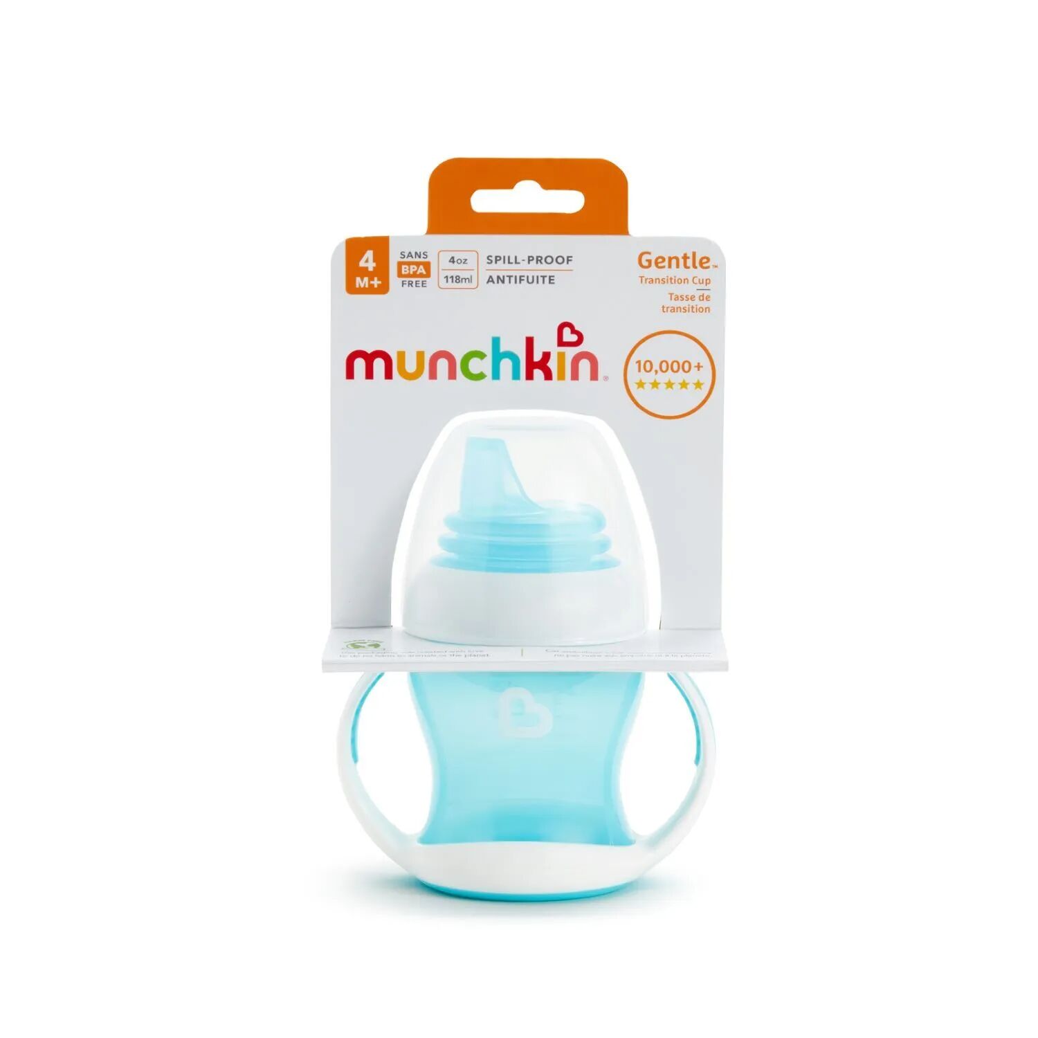 Kubek z miękkim ustnikiem i uchwytami Munchkin 118ml niebieski