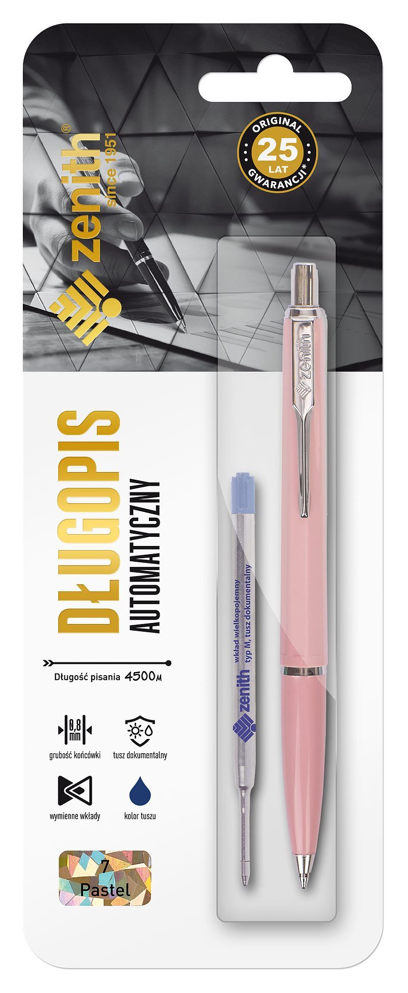Długopis automatyczny zenith 7 pastel blister mix kolorów