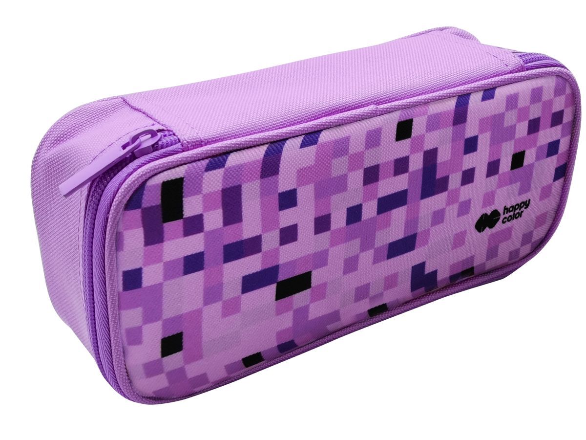 Piórnik saszetka z zamkiem i klapką wewnętrzną PIXI violet Happy Color