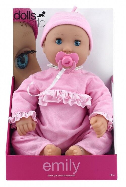 Lalka bobas Emily 46 cm jasnoróżowa