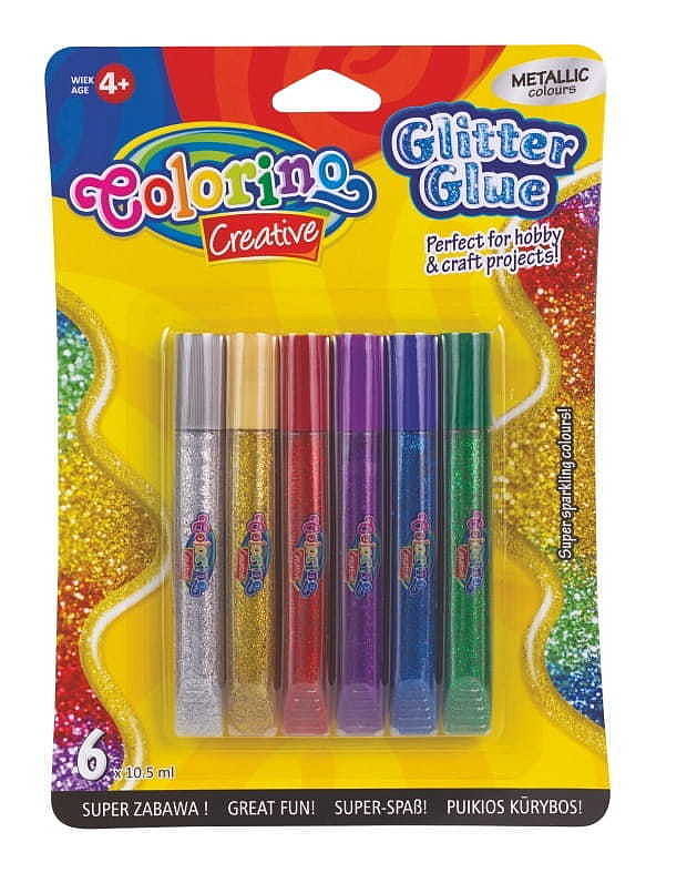Klej brokatowy colorino kids 6 sztuk metalic 10,5 ml