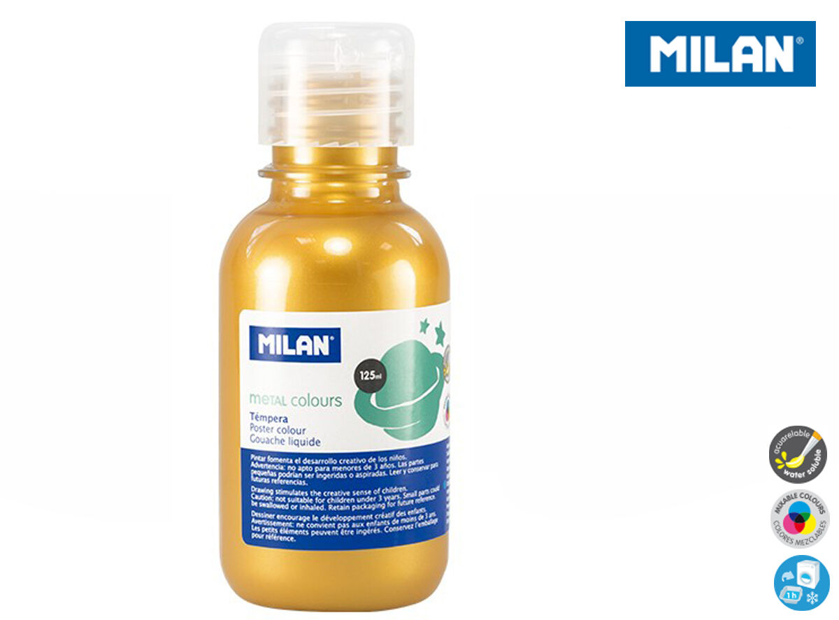 Farba plakatowa tempera MILAN 125 ml, złota (03492)