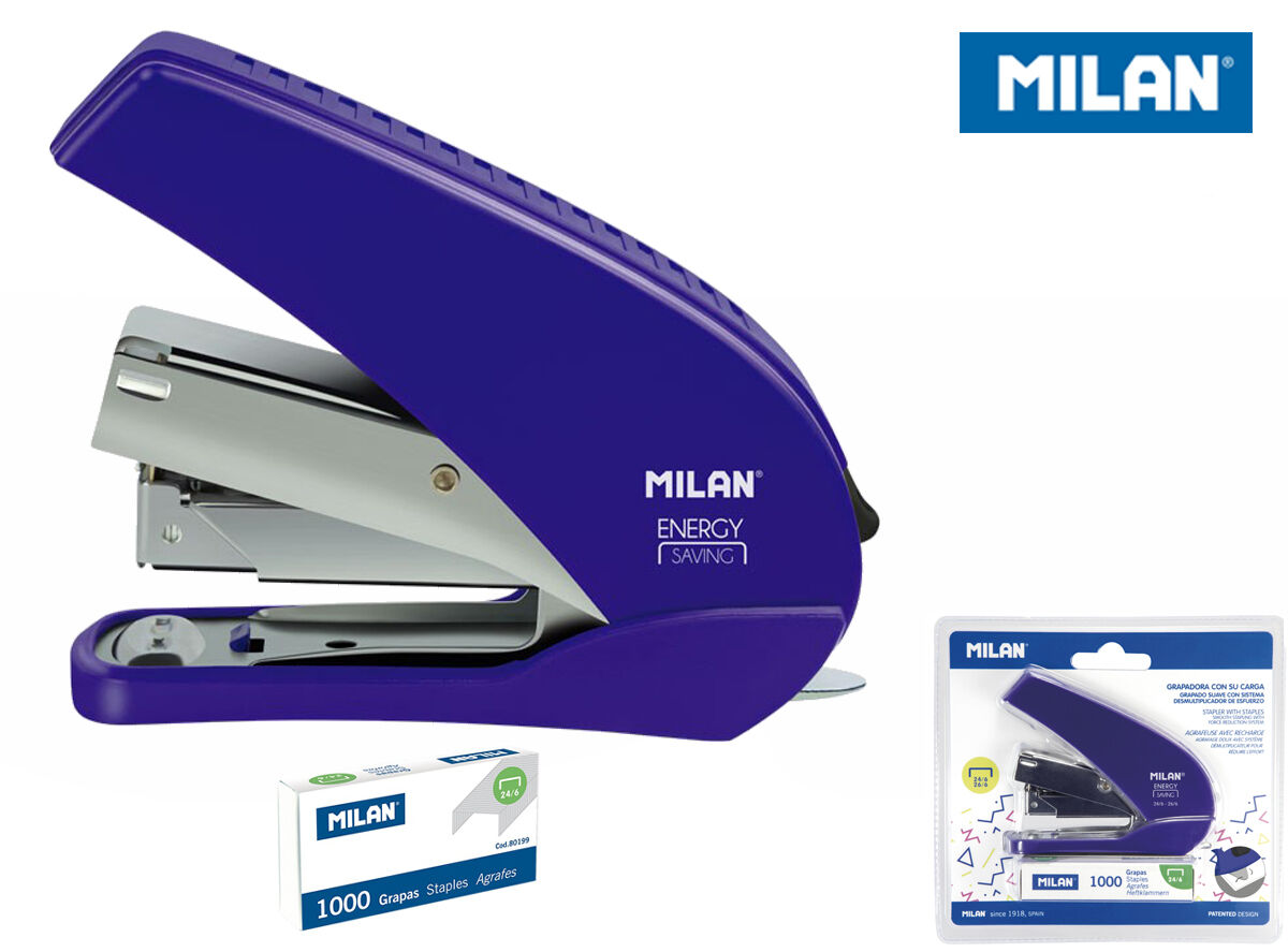 Zszywacz Milan Acid Energy Saving 9 cm - niebieski (191071B)